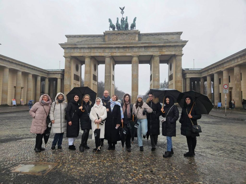 Moldovan delegation in front of the Brandenburg Gate